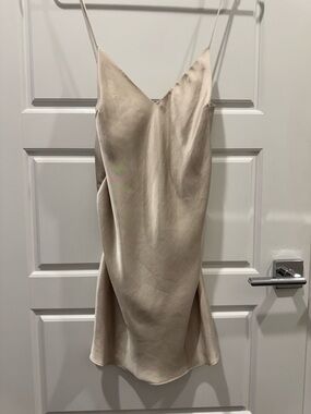 ZARA Silky Cream Slip Dress - Spaghetti Straps